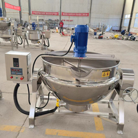 Machine industrielle de cuisson et de mélange de sauce à sauce alimentaire en acier inoxydable plus d'agitateur de couleur avec mélangeur chauffé