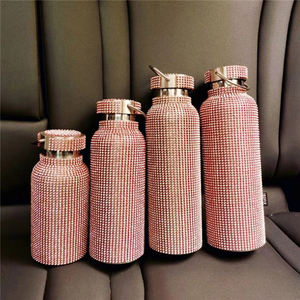 Regalo de las mujeres de moda de la botella de agua de acero inoxidable Bling diseño botella de vacío con fácil de llevar con - Product Image 2