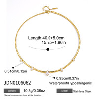Collier en acier inoxydable plaqué or 18 carats, collier ras du cou classique avec pendentif en zircon marquise, style européen et américain