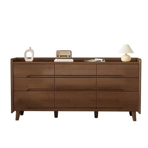 Shulin Furniture Five Drawer Chest Solid Wood <b>Storage</b> <b>Cabinet</b> Walnut Color Bedroom Dresser - Product Image 5