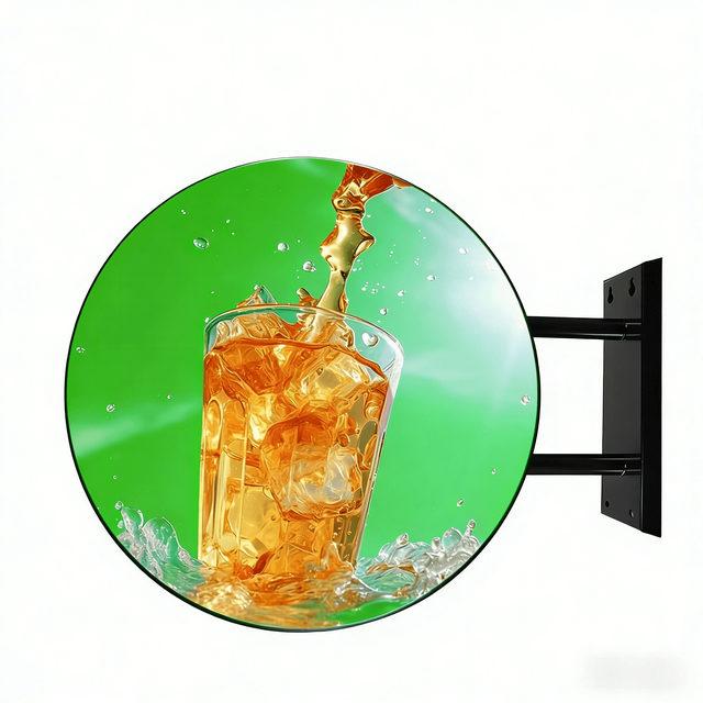 Double-Sided Round LED Digital Billboard with IP65 Waterproof App & Remote Control for Indoor Advertising Shops Bars Companies