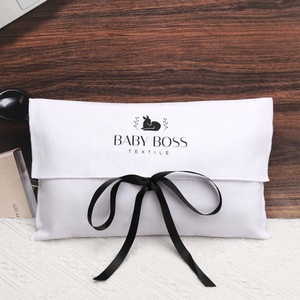Luxury Reusable Custom Logo Printing <b>White</b> Jewelry Gift Packaging Pouch Organic Cotton Twill <b>Envelope</b> Dust Bag - Product Image 1