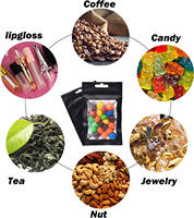 Bolsas de Mylar Negras Personalizadas con Cierre Hermético, Bolsa de Aluminio con Ventana Transparente para Almacenamiento de Alimentos con Sellado Automático