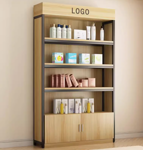 Étagère de présentation de produits de beauté, présentoir de vente au détail de cosmétiques, présentoir de cosmétiques, étagères murales en bois pour cosmétiques, vitrine - Product Image 1