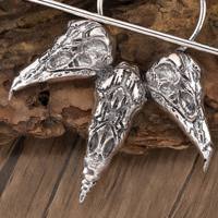 Épingle à Cheveux Viking Trois Crânes de Corbeau Pique Gothique Argent Antique Bijou Médiéval Nordique Accessoire Femme