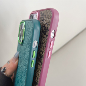 Custodia per <span class=keywords><strong>telefono</strong></span> in pelle <span class=keywords><strong>di</strong></span> lusso con marchio <span class=keywords><strong>di</strong></span> design elettrolitico per iPhone 15 14 13 Pro Max <span class=keywords><strong>cover</strong></span> per cellulare per ragazze - Product Image 3