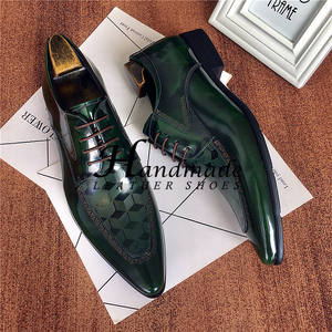 Zapatos Derby de cuero genuino con punta en pico, de piel de vaca brillante, con cordones, para hombre, para uso formal. - Product Image 6