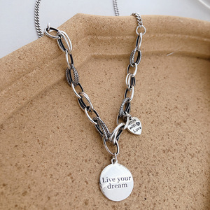 Sogno Vintage che si avvera collana con ciondolo a catena pesante coreana girocollo da donna retrò gioielli di moda europea - Product Image 5