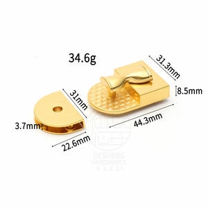 Accesorios para bolsos Cerradura de giro de metal Forma de puerta de arco Reloj de arena Cerradura de cadena dorada para bolso - Product Image 6