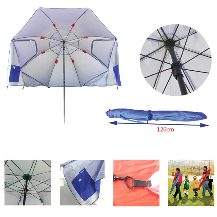 Fantastische Paraplu Rode Outdoor Schaduw Huis Tent Parasol Strand Minimalistische Stalen Pongee Giveaways Tt Zon Paraplu Nylon Handleiding