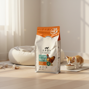 5kg Moisture Proof Glossy Pet Food Packaging Bag Flat Bottom Aluminum Foil Custom Cat Food Packaging Bags with Resealable Zipper - Product Image 4