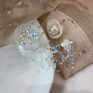 ลูกปัดคริสตัลตกแต่งเล็บแบบ 3 มิติ รูปทรงครึ่งวงกลม ขนาดผสม สีมาการอง สีเมอร์เมด สีแฟนตาซี สีแก้ว สีออโรร่า สำหรับตกแต่งเล็บ - Product Image 5