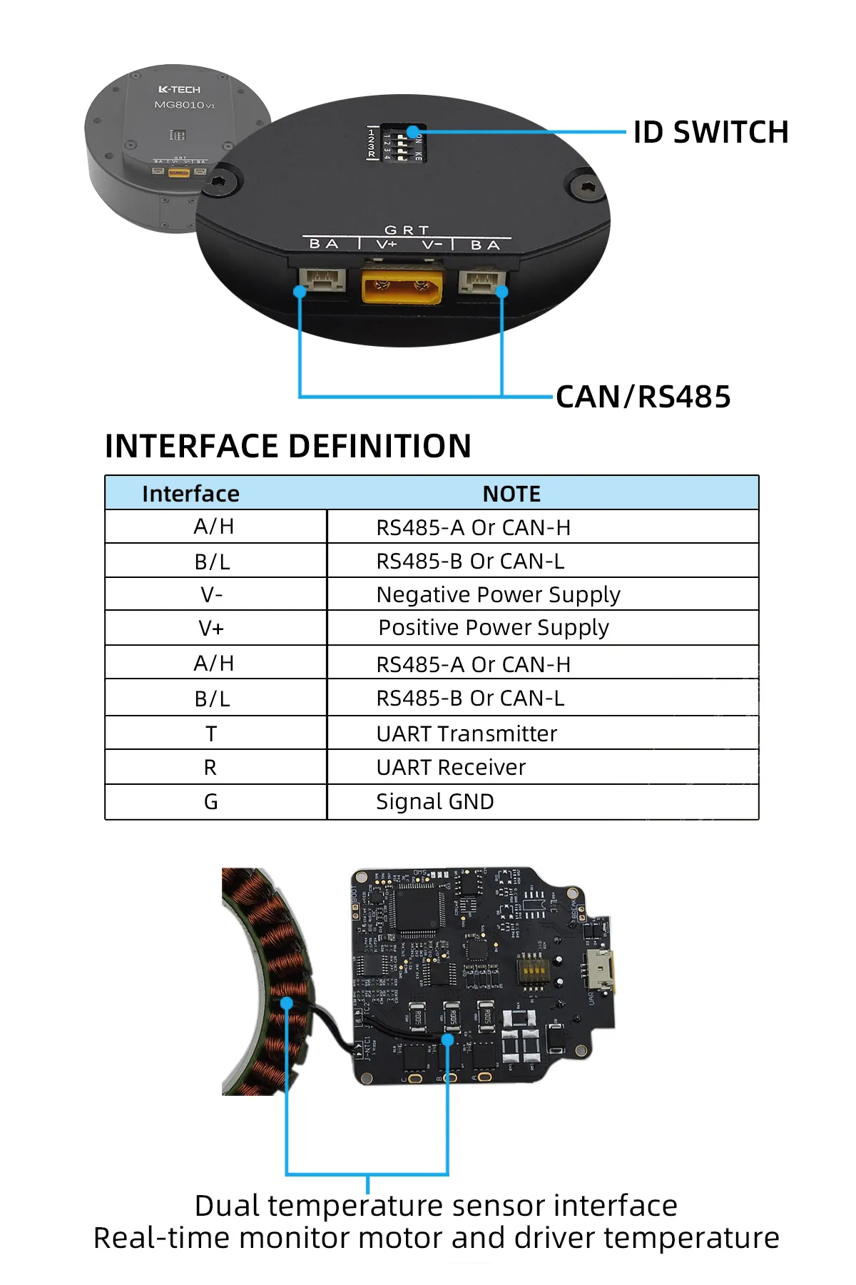 MG8016-i6v2 sıcak satış 12-60V Max tork 37N.m Dc fırçasız dişli Exoskeleton Motor robotlar için