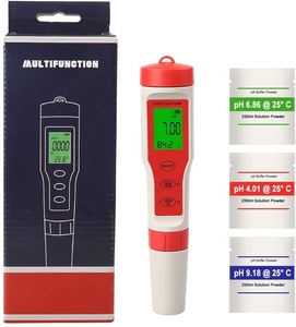 Penguji kualitas air portabel <span class=keywords><strong>4</strong></span> in <span class=keywords><strong>1</strong></span>, penguji pH EC/PH/Temp presisi tinggi untuk air tanaman - Product Image 3