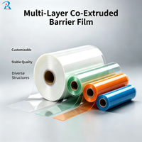 Película de Barrera Multicapa Coextruida Personalizada, Película Funcional Industrial de Alta Barrera para Envasado al Vacío de Alimentos en Rollo