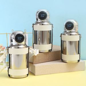 Creative Smart LED 316 Stainless Steel Portable Water <b>Bottle</b> Silver Outdoor Vacuum <b>Flask</b> Kids Kettle with Square Roll Design - Product Image 2