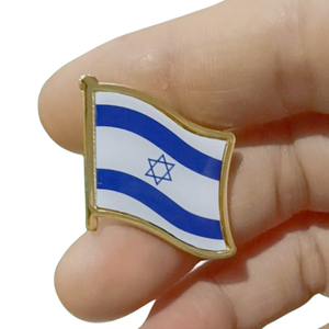 Vente en gros Offre Spéciale drapeau personnalisé Israël Palestine Amérique en stock impression offset époxy existant frais de moule gratuit épingles en émail badges - Product Image 1