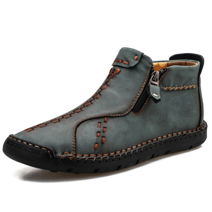 Bottes pour hommes, bottes décontractées d'automne et d'hiver, chaussures à fermeture éclair, chaussures de créateur tendance, bottes mi-hautes à enfiler, imperméables, chaudes, fourrées, bottes de neige pour hommes - Product Image 4