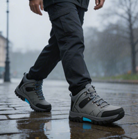 Chaussures de randonnée imperméables pour hommes Riello XFJ-99255 en cuir de vachette suédé, taille 12, semelle intermédiaire EVA, confort, extérieur, toutes saisons