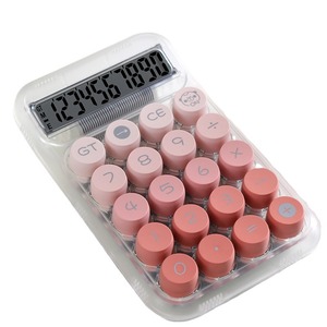 Nueva calculadora colorida de moda, Teclado mecánico redondo transparente, escritorio, color degradado, Calculadora financiera de alto valor - Product Image 3
