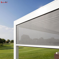 Pérgola Personalizada de Aluminio Bioclimática con Techo Retráctil Motorizado, Protección UV e Impermeable para Jardín