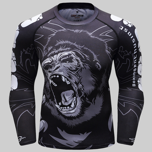 Custom MMA Fightwear abbigliamento sublimazione BJJ Rash Guard maglietta a manica lunga compressione maglietta da allenamento per MMABoxingJiu-Jitsu - Product Image 3