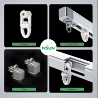 IKSUN dormitorio postes de cortina de Metal extensible montado en el techo soporte de barra de cortina rieles con rodillos de corredor