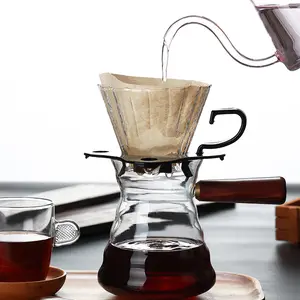 Glas Giet Over Koffie Druppelaar Waaiervormige Koffie Brouwer Filter Cup Hand Gemaakt Koffie Barista Tool