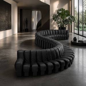 Sofá Modular Curvo de Cuero DS-600 en Forma de Serpiente, Muebles de Sala de Estar, Sofá Extensible Infinitamente - Product Image 1