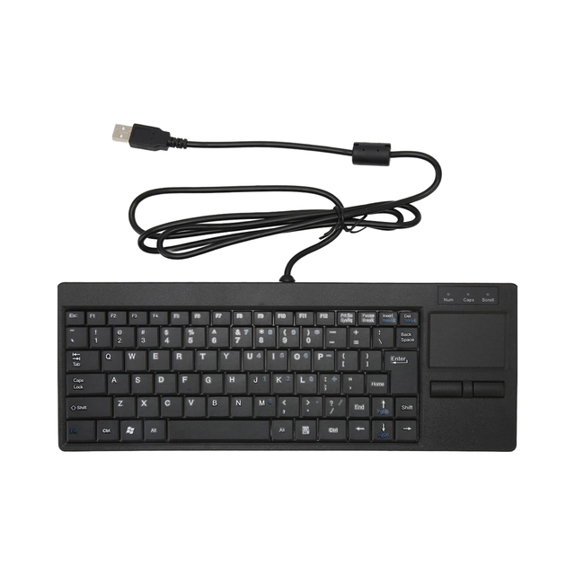 88-Key PS2 Wired Computer Keyboard Desktop Design with Rugged Touchpad Plug-and-Play USB Interface HUB for IPC Plastic Material