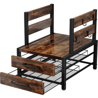 Support de rangement en bois rustique pour station à café avec tiroir et porte-capsules K-Cup pour comptoir de bar à café - Vente en gros