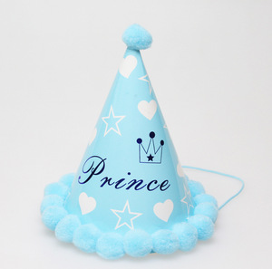 Chapeau en papier personnalisé bleu rose à paillettes pour fête d'anniversaire, décoration <span class=keywords><strong>de</strong></span> fête pour bébé, fournitures <span class=keywords><strong>de</strong></span> fête, cadeaux pas chers, thème Prince Princesse <span class=keywords><strong>Amour</strong></span> - Product Image 3
