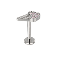 Ready to Ship 16G Titanium CZ Ice Cream Internally Threaded Top Earring Nose Ring Piercing Jewelry Helix Ear Stud Lip Ring
