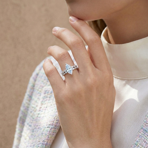 Nuovo Design di Lusso 2026 <span class=keywords><strong>Gioielli</strong></span> Fini da Sposa S925 Set di Anelli Doppi a Doppio Strato per Donna con Moissanite Taglio Marquise 6*12 Scintillante - Product Image 4