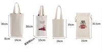 Sac de bouteille de vin à cordon en toile cirée avec cordon de serrage sac à vin blanc de sublimation sac à provisions de vin en toile de coton