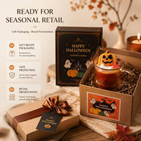 Vela Aromática Personalizada de Halloween en Taza de Vidrio con Diseño de Calabaza y Fantasma, Etiqueta Privada OEM, Regalo Decorativo para las Fiestas