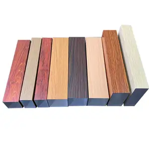 Kenli Wooden Grain Aluminum Profile Alloy Construction Rectangular Tubes With any sizes