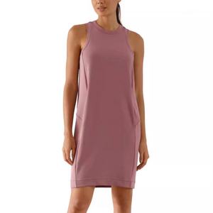 Vestido Personalizado OEM de Alta Calidad para Mujer, Vestido Holgado Informal sin Mangas con Bolsillos Tipo Canguro, Estilo Patchwork - Product Image 2