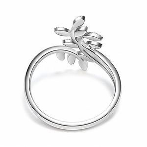 New Design Leaves Diamond <b>Adjustable</b> <b>Ring</b> Cubic Zircon CZ Micro Paved Olive Branch Opening <b>Ring</b> for Women - Product Image 2