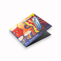 Kemasan CD Lipat 4 Panel Berbahan Karton Cetak Warna Penuh Kustom Untuk Album Musik