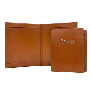 Porte-menus en cuir et similicuir double page pour restaurant, par le fabricant Brown Menu Books - Product Image 2