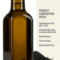 Huile de Nigelle Noire ETRUN ALISA, Marque Privée, Pressée à Froid, Vierge et Certifiée, Qualité Alimentaire