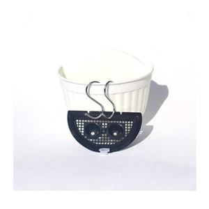 Unique Design Colorful Semicircular Double Wall Plastic Tree <strong>Pot</strong> <strong>Hanging</strong> <strong>on</strong> the <strong>Fencing</strong> - Product Image 1