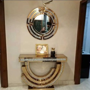 Table <span class=keywords><strong>console</strong></span> <span class=keywords><strong>extensible</strong></span> de <span class=keywords><strong>luxe</strong></span> moderne avec plateau en verre pour la maison, le bureau, l'hôtel, la chambre ou le couloir - Product Image 6
