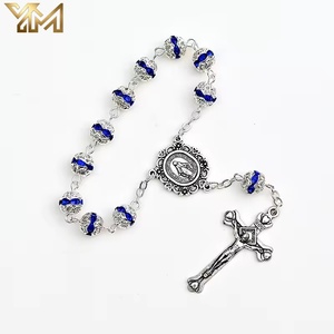 <span class=keywords><strong>Bracelet</strong></span> de prière multicolore en perles de <span class=keywords><strong>strass</strong></span> et zircon, réglable, avec médaille de la Sainte Vierge Marie et croix de Jésus - Product Image 3
