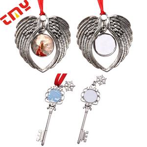 Pendentif en métal émail doux décor arbre <span class=keywords><strong>de</strong></span> noël personnalisé bricolage Sublimation transfert impression aluminium personnalisé ornements <span class=keywords><strong>de</strong></span> noël - Product Image 2