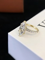 Ensemble de bagues de fiançailles et de mariage de luxe en or massif 14k 18k avec diamant de laboratoire certifié IGI de 5 carats taille marquise, bijoux de mode