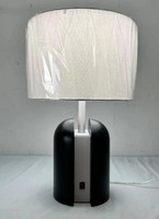 Lampe de table LED moderne en métal avec abat-jour en tissu, alimentation CA, culot E26