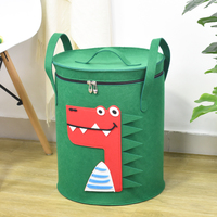 Boîte de rangement en feutre motif chat dinosaure dessin animé mignon grand panier de rangement à main pour dîner respectueux de l'environnement
