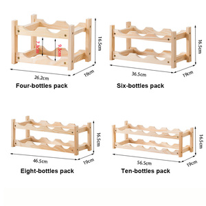 Estante para vino, armario de madera de bambú, 10 botellas, bodega, estantes de almacenamiento, estante para botellas de vino, soportes de exhibición, soporte para <span class=keywords><strong>accesorios</strong></span> de Bar - Product Image 4